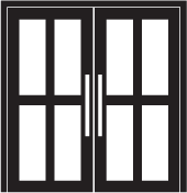 French door styles consist of two doors that swing open in the middle